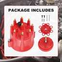 HEI Distributor Cap and Rotor Kit 84335 Replacement For Pro Billet Distributor Universal 8-Cylinder Male Pro Series Red