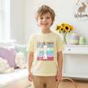 Toddler Boys Easter Shirt for Kids Girls Easter Bunny T-Shirts Tops Funny Graphic Tee Short Sleeve 2T-8Y (Yellow)