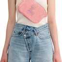 Uygafly Belt Bag with Initials,Fanny Packs Crossbody Bags for Women Girls Kids,Birthday Graduation Gifts for 5 6 7 8 9 10 11 12 13 14 15 16 Year Old Girl,Trendy Cute Purse Stuff - L,Peach