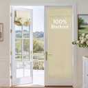 RYB HOME 100% Blackout French Door Curtain, Door Window Curtains Room Darkening No Coating Thermal Insulated Privacy Protection Adhesive Cover for Glass Window, W 26 x L 72, 1 Panel, Biscotti Beige