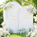 White Arch Backdrop Cover for Wedding, Set of 2 Stretchy Spandex Fitted Arch Stand Cover for Baby Shower, Birthday Party Decor, Chiara Backdrop Cover with Double-Sided Design(7.2FT 6FT, White)