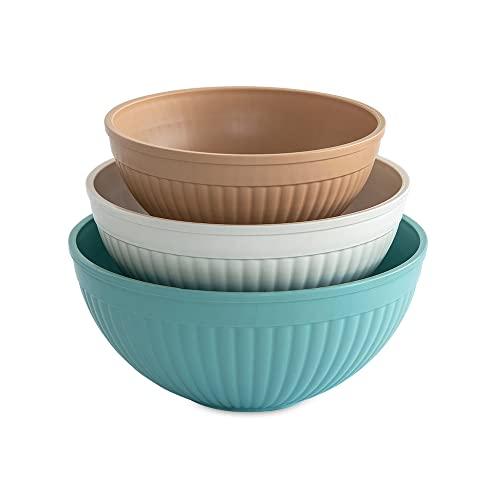 Nordic Ware Prep and Serve Mixing Bowls Set, 3-Piece, Earth-Tones