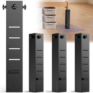 Metal Bed Risers, 5 Levels Adjustable Ccollege Dorm Bed Risers, 3.15 Inch Diameter Extra Tall Bed Riser, Heavy Duty Carbon Steel Bed Riser Extenders for College Dorm Twin/Twin XL Wooden Bed Frame Legs