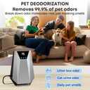 Cat Litter Deodorizer, Ozone Odor Eliminator & Air Ionizers, 99% Litter Box Deodorizer, Air Purifier Plug in for Dog Poop Odor Removal, for Toilet, Wardrobe, Shoe Closet, Garage, Room, Silver
