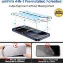 4 x amFilm OneTouch Screen Protector for iPhone 17 Pro Max 6.9'' + Camera Lens Protector | Auto-Alignment install | Bubble Free | 9H+ Military-Grade Tempered Glass | FHD Clarity | Case Friendly | 2+4 Pack