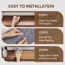 4PC Stair Treads Non-Slip Washable Peel and Stick Stair Treads for Wooden Steps Indoor Reusable Stair Carpet Treads Adhesive Stair-Runner Rugs for Kids and Dogs Elder8"x30" Brown