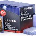 Ultra PRO 3" x 4" Clear Regular TopLoaders For Cards With Card Sleeves Bundle Standard Size 100ct Trading Baseball Toploader Card Sleeve Protectors