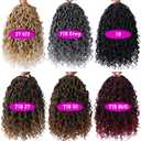 Goddess Locs Crochet Hair 18 Inch 7 Packs Ombre Brown Boho Faux Locs Crochet Hair for Black Women Pre Looped Crochet Locs with Curly Ends (1B/30)