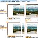 Wood 24x24 Picture Frame with 20x20 Mat Deep Brown, Display 20x20 with Mat or 24x24 without Mat, Wood 24 by 24 Photo Frame, 24 x 24 Frame for Wall Hanging Display, Deep Brown