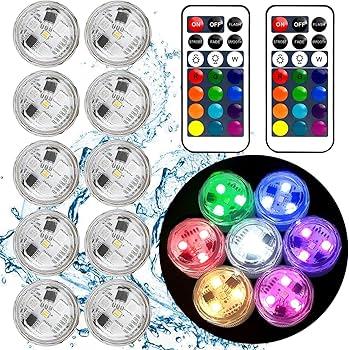 HL Small Submersible Led Lights with Remote,Mini LED Light,Waterproof Tea Light,Underwater Lights,Flameless Candles,Suitable for Vases, Fish Tanks, Hot Tubs, Parties,Wedding,Halloween Decorations