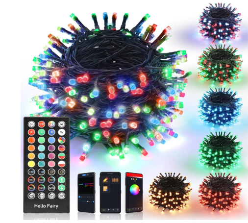 iBaycon Color Changing Christmas Lights, 66FT 200 LED RGB Christmas String Lights Outdoor, Fairy Twinkle Tree Lights with Remote Timer Plug in for Xmas Room Indoor Party Holiday Decorations