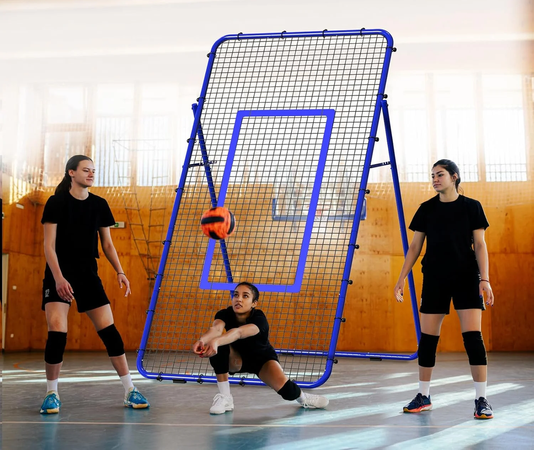 Volleyball Rebounder Net-Portable 7x4 ft Training Equipment for Spike and Smash Practice5 Rebound Angles Custom Target Area for Volleyball Sports Training