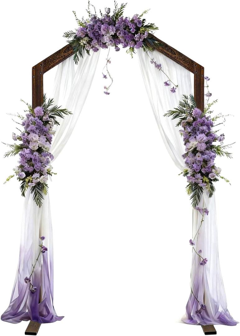 Wood Wedding Arch -7FT Wooden Wedding Arches for Ceremony, Wood Arbor Backdrop Stand for Proposal Wedding, Birthday, Party, Bridal Shower, Garden, Outdoor, Rustic Decorations