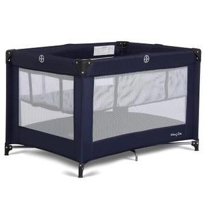 Dream On Me Zazzy Portable Playard with Bassinet - 360 Mesh Visibility, Quick Folding Travel Friendly Design, Carry Bag and Foldable Mattress Pad Included, Compact and Lightweight - Navy