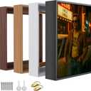 ART Floating Canvas Frame for 1"–1.25" Deep Gallery-Wrapped Canvas, Wood-Look Floater Frame for Stretched Canvas Prints & Wall, Dark Brown, 16" x 20"