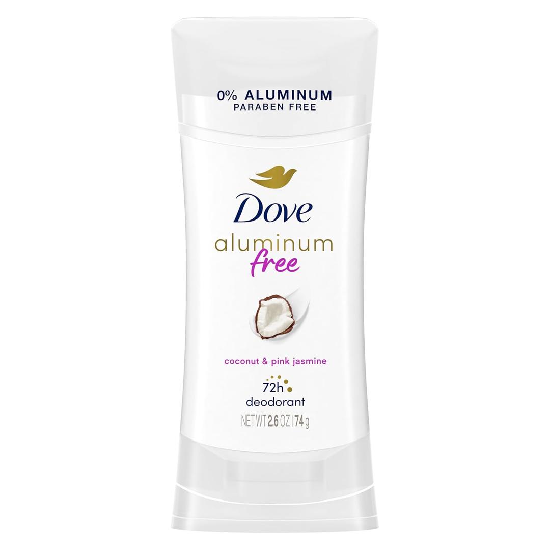 Dove Aluminum Free Deodorant for Women Coconut and Pink Jasmine 72 hour odor protection 2.6 oz (2.6 Ounce (Pack of 1))