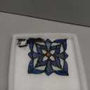 Stained Glass Window Hangings, Tiffany Style Window Panel Suncatchers Blue Art Flower