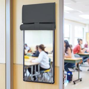 Vatge Grey Door Curtain Small Door Curtain Privacy Thermal Insulated Blackout Door Window Curtain with Magic Tape for Small Window/ Small Front Door/ Classroom Door, 1 Panel, W12 x L40, Grey