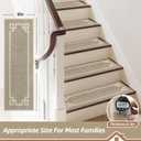 BEQHAUSE Stair Treads for Wooden Steps Non Slip Washable Carpet Stair Treads with Reusable Residue Free Backing Soft Polyester Stair Rugs Indoor for Kids Elders and Dogs, 15pcs,Taupe