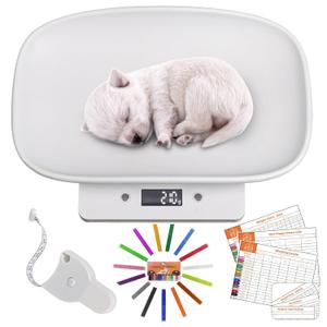 Digital Small Animals Scales for Weighing with Tape Measure, Puppy Whelping Scale Weigh Your Kitten, Rabbit with High Precision, Inclue 15 Color Newborn Puppy Collars and 6 Record Keeping Charts Digital Small Animals Scales for Weighing with Tape Measure, Puppy Whelping Scale Weigh Your Kitten, Rabbit with High Precision, Inclue 15 Color Newborn Puppy Collars and 6 Record Keeping Charts