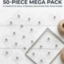 50PCS Drill-Free Adhesive Hooks, 2026 Upgrade No Drill Screw Stickers, Powerful Adhesion, 22lb Capacity, No Drill Adhesive Wall Hooks for All Wall Types and Locations (50-Pack)
