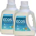 Earth Friendly Products Ecos 2x Liquid Laundry Detergent, Free & Clear, 100 Fl Oz (Pack of 2)