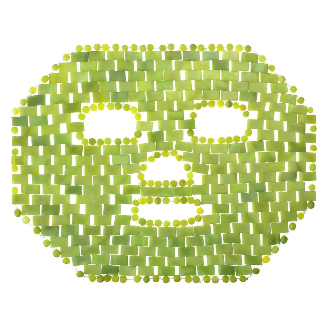 Patelai Jade Facial Mask, Jade Sleep Natural Stone Green Facial Cooling Mask, Beauty Skincare Massage Tools for Alleviate Puffiness Face Massage Puffy Eyes Dark Circles