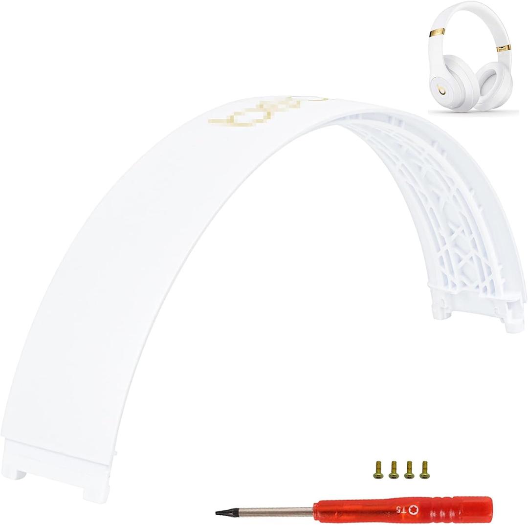 Beat Studio 3 Replacement Headband - Stock Arch Band Parts Repair Kit Compatible With Beats by Dre Studio 3 (A1914) and 2 Wired/Wireless (B0500/B0501) Over-Ear Headphones (White)