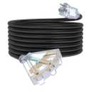 25Ft 12 Gauge Outdoor Extension Cord with 3-Outlets, Heavy Duty 12/3 Extension Cord with Lighted end, 15A 12AWG 1875W SJTW, ETL Listed - Great for Garage, Garden and Home, Black