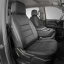EKR Silverado Seat Covers Custom Fit for (Crew Cab) 2019-2026 Chevrolet Silverado 1500/1500 Limited/HD 2500/3500, Rear Row W/Armrest,Faux Leather(Black)