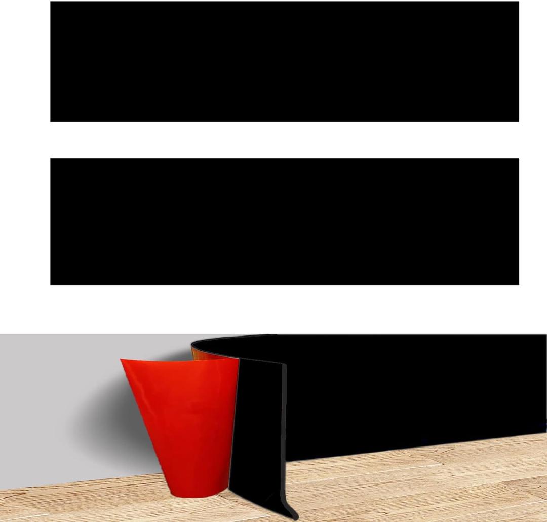 2 Pack Silicone Door Kick Plate 8x28 inches, Self Adhesive Flexible Rubber Tape Stick On Scratches Protector Plates for Doors, 8"x 28" Black