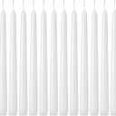 Taper Candles 10 inch (H) Dripless, Set of 24 White Unscented and Smokeless Taper Candles Long Burning, Paraffin Wax with Cotton Wicks for Burning 8 Hours Time