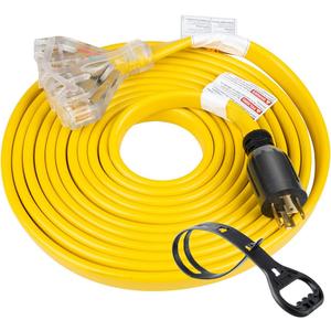 25 Feet Heavy Duty Generator Adapter Extension Cord,Generator Locking Cord,NEMA L14-30P to Four 5-20R, 4 Prong 10 Gauge Flat Generator Cable,125/250V 30Amp 7500 Watts Yodotek