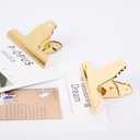 Coideal Gold Metal Bulldog Paper Clips, 3 Pack Stainless Steel Large Bull Clips Clamps for Drawing Board, Home Kitchen Office (5.7 inch / 14.5 cm)