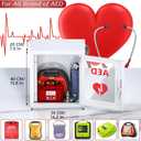 NLShan Wall-Mounted AED Cabinet, Metal Steel Plate Storage Cabinet with Snap Lock, Fits All Brands Cardiac Science, 14.2 x 7.8 x 15.7 Inch, 14.2 x 15.8 x 7.9 inches