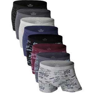 youlehe Men's Underwear Soft Bamboo Viscose Boxer Briefs Stretch Trunks Pack (M)