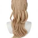 Blonde Wig with Bun for Women Straight Synthetic Wig for Halloween Costume Cosplay (Blonde)