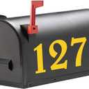 Diggoo Reflective Yellow Mailbox Numbers Sticker Decal Die Cut Classic Style Vinyl Number 4" Self Adhesive 4 Sets for Mailbox, Signs, Window, Door, Cars, Trucks, Home, Business, Address Number