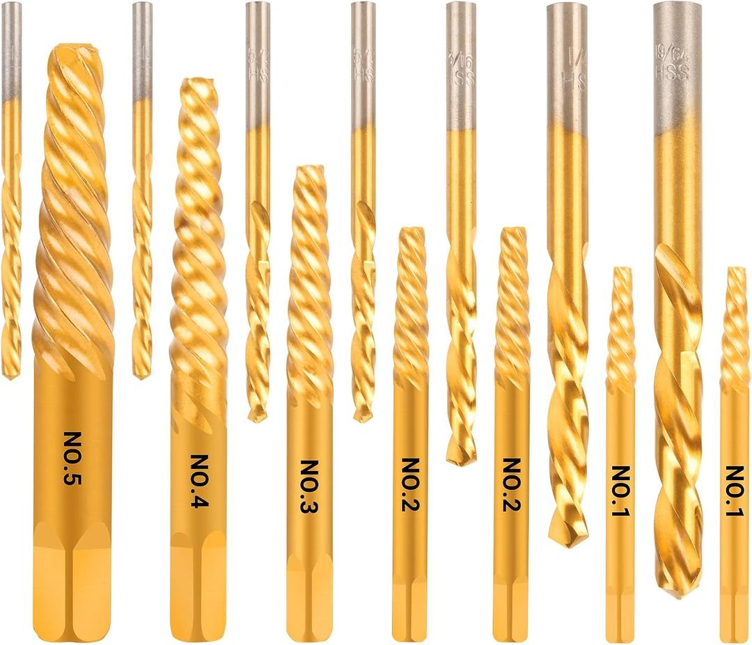 3 x 14PCS Easy Out Screw Extractor Set and Left-Hand Drill Bit Set