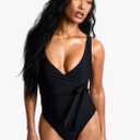 SWIMWEAR ESSENTIALS WRAP SWIMSUIT (M)