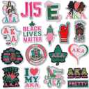 18PCS Alpha Kappaa Alpha Sorority Iron on Patches, Sisterhood Sew on Embroidered Applique for Clothes, Jackets, Jeans, Backpacks (AKA)