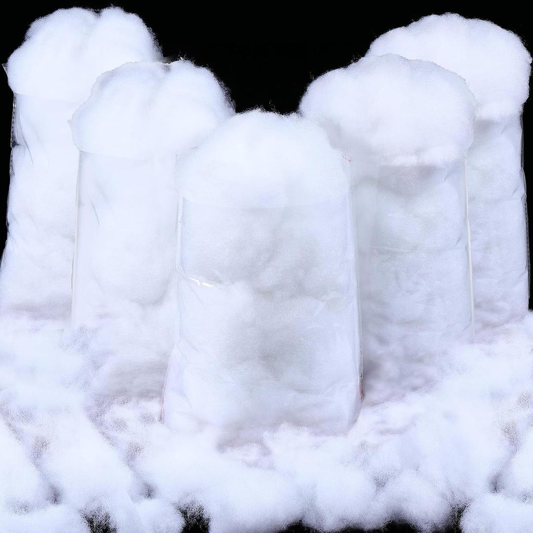 Shappy 35.27 Ounce/ 1000 g Christmas Fake Clouds Snow Decoration Artificial White Cloud Fiber Faux Fluffy Snow Indoor Soft Artificial Fake White Cotton Winter Craft Decor Xmas Tree Village Displays