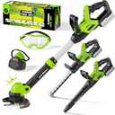 Kids Tool Set, 3-IN-1 Toddler Power Garden Tools with Sounds & Lights, Volume+/-, Toy Weed Wacker, Leaf Blower & Hedge Trimmer, Outdoor Play Toy Tools, Christmas Birthday Gifts for Boys 3 4 5 6 7 8+