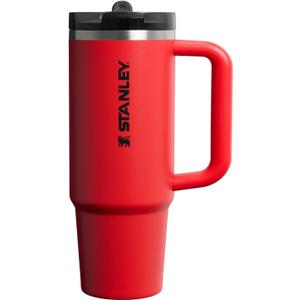 STANLEY Quencher ProTour Flip Straw Tumbler with Leakproof Lid 30 oz | Built-In Straw & Handle | Cupholder Compatible for Travel | Insulated Stainless Steel Cup | BPA-Free | Chili Black