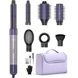 Hair Dryer Brush Blow Dryer, 7-in-1 Hot Air Brush Styler  Fast Drying, Curling, Straightening & Volumizing  1200W High-Speed Motor 110,000 RPM  All Hair Types  Travel Bag Included