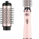 ANWA Rotating Hair Dryer Brush, 4-in-1 Hot Air Styler and Rotating Brush, Rotating Blow Dryer Brush with 2 Detachable Brushes(1.5"& 2"), Pink