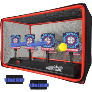 Electronic Auto Reset Digital Shooting Target with net for Toy Gun Gifts for Kids Boys Girls Age 3+ (4)