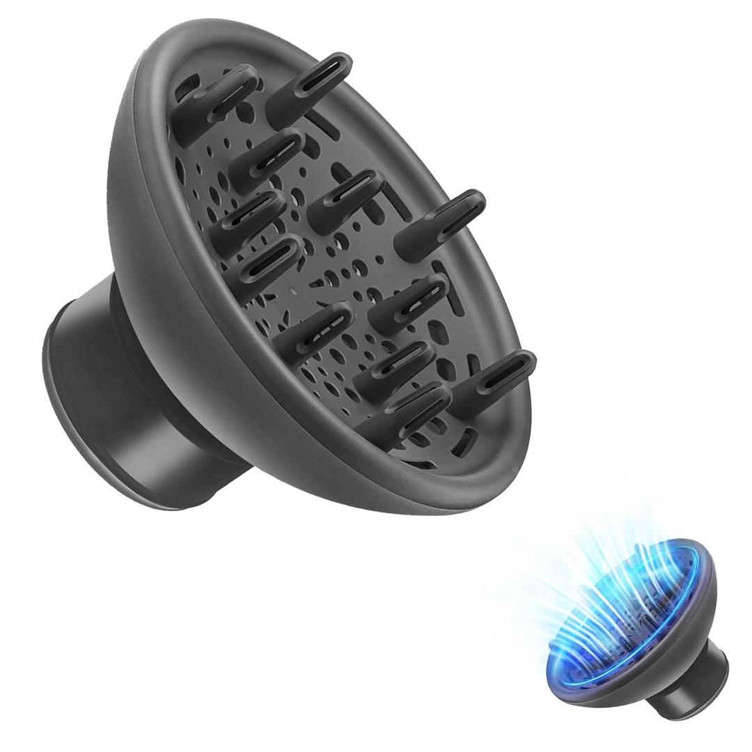 Hair Dryer Diffuser for Shark FlexStyle, Diffuser Attachment for for 1.8" Blow Dryer, Bigger Diffuser Nozzle for Dryer Faster and Define Wavy, Curly, Coily Hair (Black)