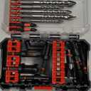 Wood Plug Cutter Drill Bit Set 16-Piece, Straight and Tapered Cutting Tools，Includes Screwdriver Bits and Masonry Drill Bit Set, 1/4" Hex Shank for Woodworking with Storage Box