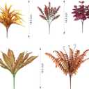 Artificial Fall Plants for Autumn Outdoor Decor Realistic Faux Greenery & Flowers Fake Plastic Leaves with Stems UV Resistant Outside Bushes for Garden Patio and Porch 8Pcs (Fall Color)